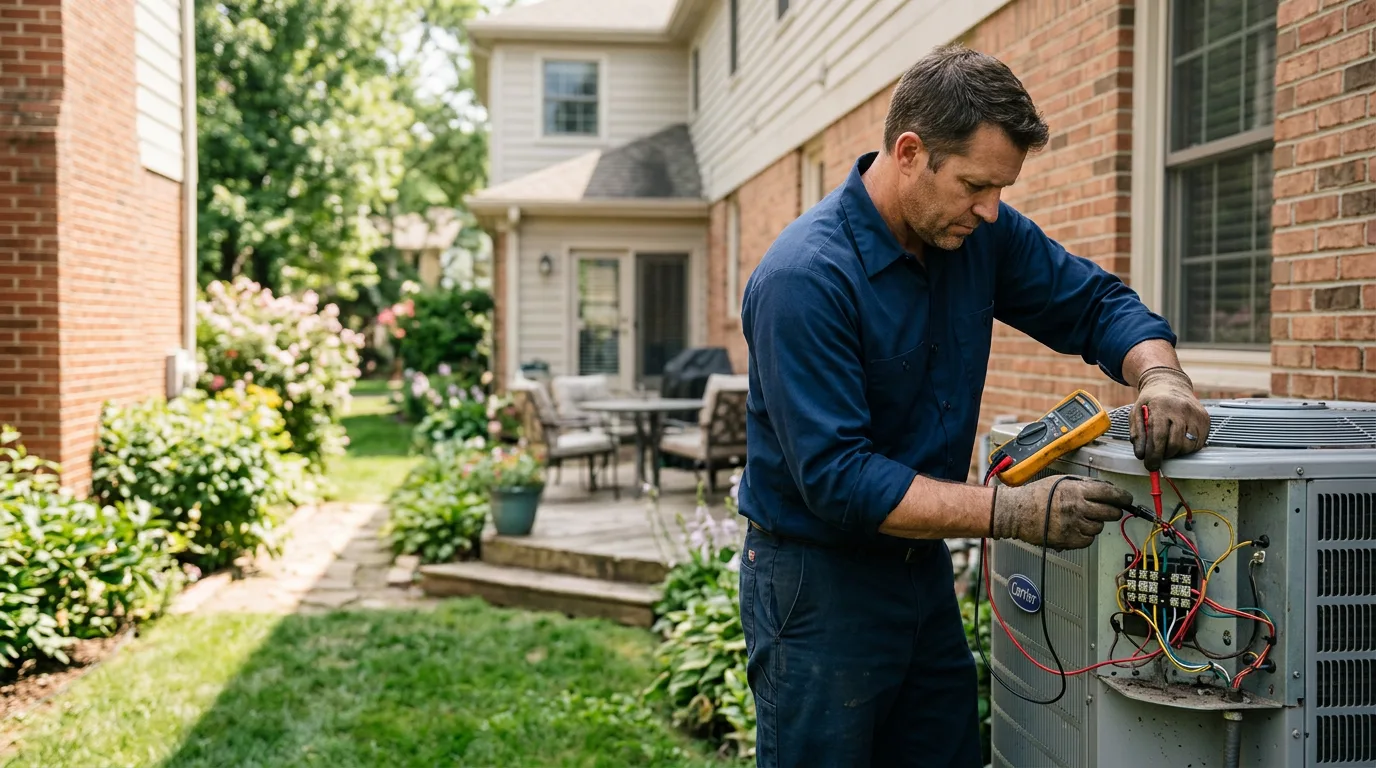 HVAC technician working near Rockford, IL
